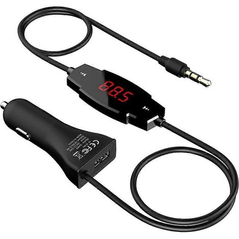 dodocool Kabelloses FM-Transmitter-Autoradio-Set mit Freisprechfunktion und USB-Autoladegerät für Smartphones
