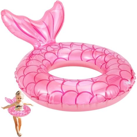 Bouée gonflable à motif sirène, résistante, pour les enfants de 4 à 9 ans, pour la piscine et la plage, les fêtes aquatiques d'été.-AquaForge (1/5)