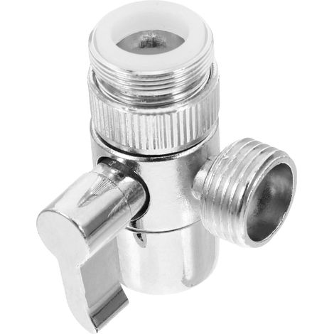 Inverseur de Robinet 1 Entrée 2 Sorties, Cuivre Abs Argenté Installation Facile, Pratique pour Tuyaux de Toilette et Lave-vaisselle, Raccord Compact pour Usage Domestique (1/5)