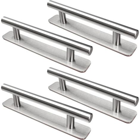 Maniglia per mobili autoadesiva da 4 pezzi, maniglia da cucina in acciaio inossidabile da 148 mm, non richiede foratura, per mobili, cucine, porte scorrevoli, portefinestre (1/4)