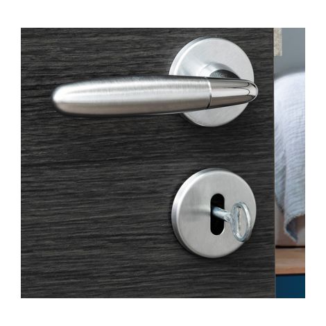 THIRARD - Paire de béquilles Mirella2 pour porte, carré 7mm, chromé brillant/satiné - THIRARD (1/5)
