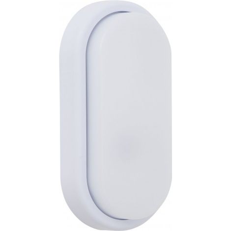 Applique surf ecovision oval ip65 1x18w led 1200lm 6400k 120°l.10xan.5xh.20cm polycarbonate white