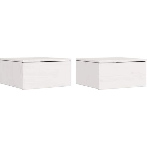 Maison Exclusive - Comodino 2 pcs Bianco 37 x 35 x 18,5 cm Legno di pino massello