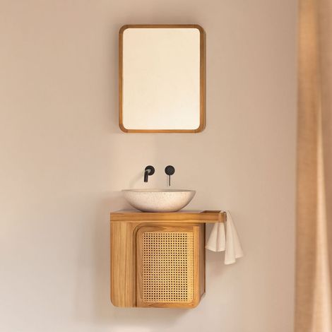 Set di mobili da bagno sospesi 60x40 cm in legno di teak Georgy SKLUM            