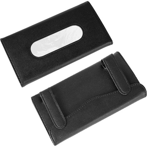 Hängender Taschentuchhalter fürs Auto, Taschentuchhalter aus PU-Leder für die Sonnenblende, Taschentuchbox fürs Auto, schwarz (1/5)
