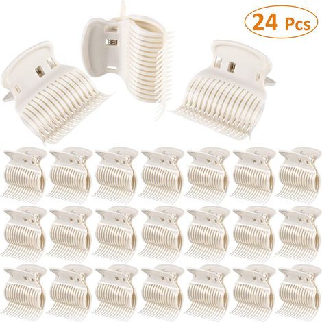 Pinces À Bigoudis - Plastique Résistant À La Chaleur - Pour Bigoudis Chauds Et Froids De Toutes Tailles Jusqu'à 60 Mm - Lot De 24