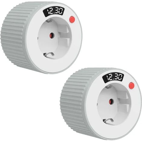 Minuteur prise electrique ecran led programmation 24h compte rebours usage domestique (1/5)