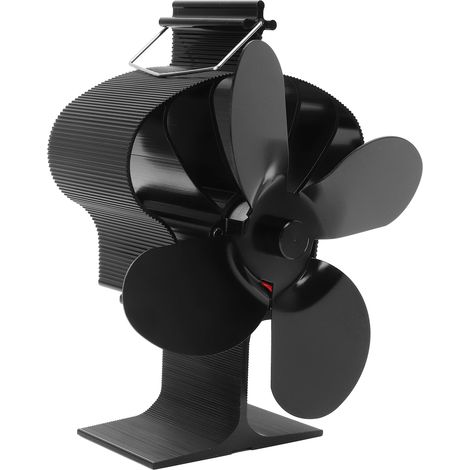 Ventilateur de poêle à 4 pales alimenté par la chaleur, résistant aux hautes températures, auto-allumant, noir, diamètre 152 mm, modèle LT381 Crown Style (1/5)