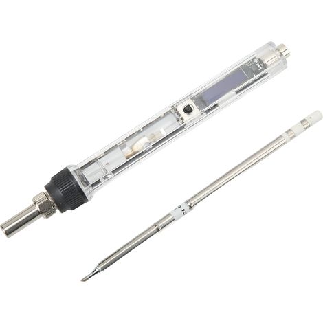 Elektrischer Lötkolben aus Edelstahl T12 mit 0,91-Zoll-Digitalanzeige, tragbar, zum Schweißen, 100–240 V, EU-Stecker (1/5)