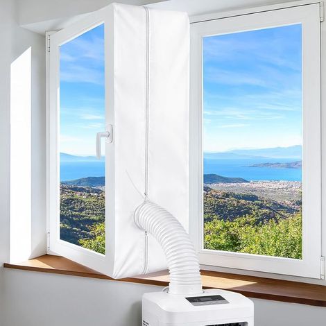 GDHZS- Kit Calfeutrage Climatiseur,Calfeutrage Fenetre Climatiseur Portable,Kit Fenetre pour Clim Mobile,Joint de Fenêtre Universel Pour Battantes et de Toit,Isolant Etancheité Climatisation Fenêtre (1/5)
