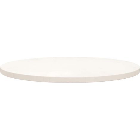 vidaXL Piano Tavolo Bianco Ø70x2,5 cm in Legno Massello di Pino