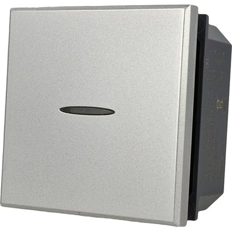 Pulsante Assiale 2M 1P 16A Silver Compatibile con Bticino Axolute (1/3)
