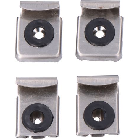 Grapas luna, regulables, de acero inoxidable con acabado cromado, 22 x 30 mm, 4 uds, blister (1/4)