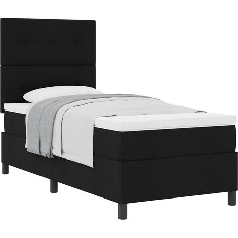 Maison Exclusive - Lit à ressorts avec matelas Noir 80 x 200 cm tissu