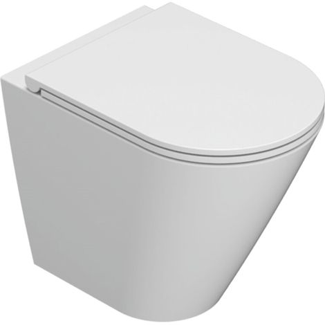 Vaso a terra in ceramica 52x36 cm Globo Forty3 FO002BI Bianco - Ceramica - Con copri wc soft close