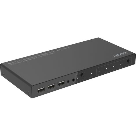 Switch 4x1 HDMI 2.0 18G 4k@60hz,KMA: Tastiera Mouse Speaker