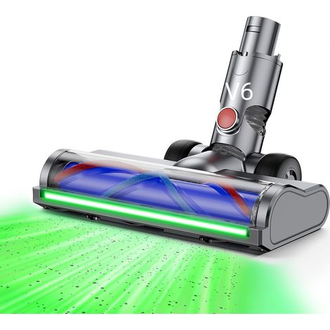 Spazzola di ricambio per aspirapolvere Dyson V6 Animal, V6 Fluffy, DC58, DC59, DC61, DC62, DC74. Turbina a V con fari a LED verdi per pavimenti duri e tappeti. (1/5)