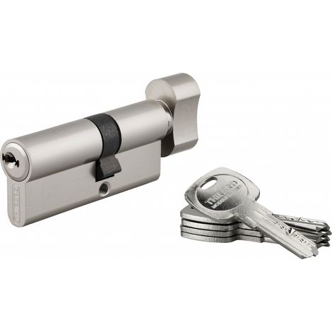 Thirard – Cylindre de serrure à bouton Trafic 6 – 30Bx40mm – Nickel – Anti-arrachement, anti-perçage – 5 clés – Sécurité 6/10