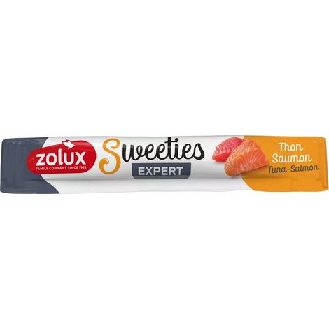 Zolux  Süßes  Cremiger Leckerbissen für Katzen 14 g – Thunfisch mit Lachs 14 g