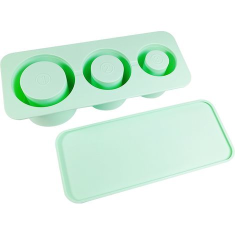 Vaschetta per cubetti di ghiaccio di grande capacità con forme facili da estrarre, realizzata in silicone alimentare – Verde chiaro (1/5)