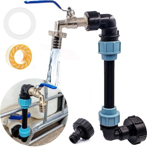 BUNTHAUS IBC Robinet à col de cygne 3/4\", pour réservoir IBC, col de cygne S60 x 6, 3/4\", adaptateur IBC, accessoire pour réservoir d'eau de pluie (1/5)