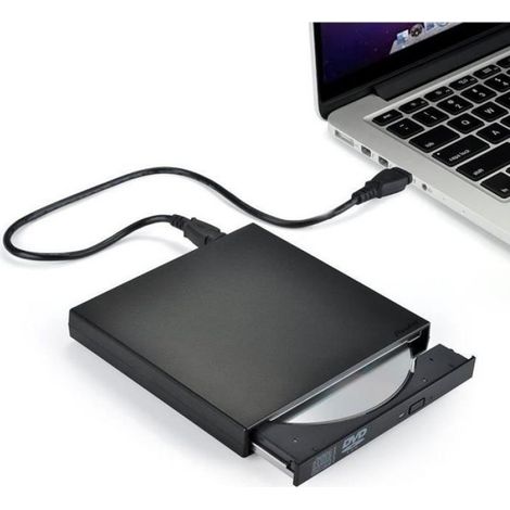 Graveur Lecteur Externe CD-DVD Externe USB 2.0 pour PC portable pour Windows 2000 / XP / Vista / Win 7 / Win 8 / Win 1 pour ordin (1/4)