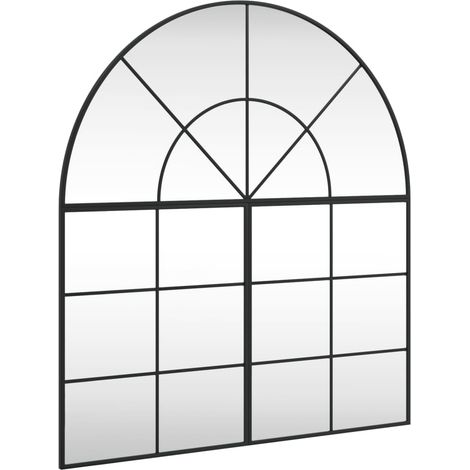 Miroir mural noir 100x110 cm arche fer
