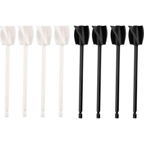 Accessoire perçage mélangeur peinture Helix pour résine, agitateur, 4 noirs + 4 blancs, pour peinture époxy silicone bijoux (1/5)