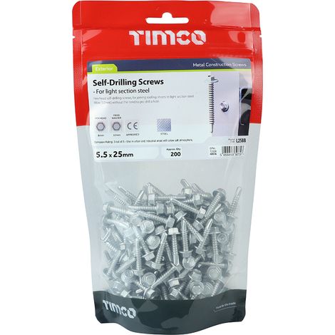 TIMCO Self-Drilling Light Section Screws Exterior Silver - 5.5 x 25