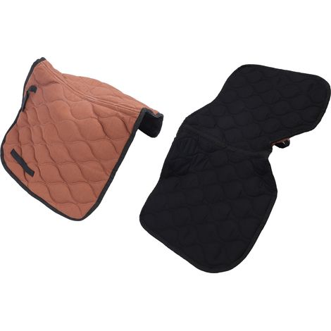 Tapis de selle respirant et confortable pour chevaux, équipement professionnel pour l'équitation, le saut d'obstacles et l'entraînement. Coloris café et noir. (1/5)