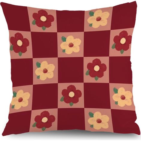Taie d'oreiller fleurs naturelles,décoration salon chambre,45×45cm (1/5)