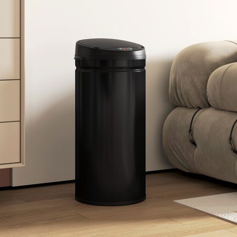 Poubelle à capteur de 42 litres avec fonction de fermeture douce,poubelle en acier inoxydable sans contact pour cuisines hygiéniques-Mi