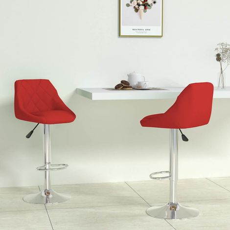 vidaXL Tabourets de bar lot de 2 rouge bordeaux similicuir (1/5)