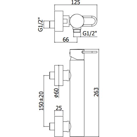 Paffoni Serie JK168NO Außenbrausebatterie JK168NO  Messing - Mattschwarz