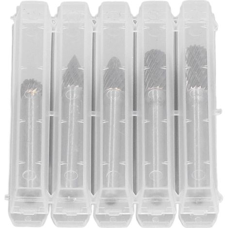 Ortviai Fraise rotative carbure de tungstène 6 x 8 mm – Lot de 5 têtes de meulage à double motif pour bois et plastique (1/5)