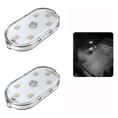 Éclairage de coffre de voiture, lampe de toit magnétique tactile, éclairage intérieur portable pour voiture, convient aux voitures, camions, armoires, camping-cars et véhicules de loisirs (lumière bla (1/4)