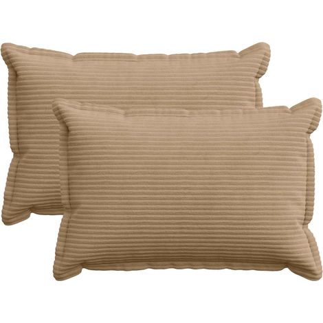 Housse de coussin 2 pc HOUTEN Marron 40 x 60 cm velours côtelé vidaXL