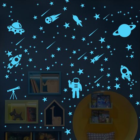 Étoiles phosphorescentes pour plafond, 103 pièces, décorations murales pour chambre d'enfant (1/5)
