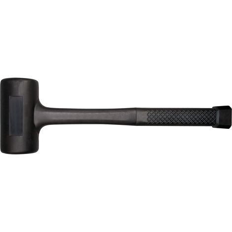 SW-Stahl 51112L Schonhammer rückschlagfrei 1.200 g mit Fiberglas-Stiel I Gummi Schonhammer 60mm Kopfdurchmesser I Hammerkopf mit Stahlkugelfüllung
