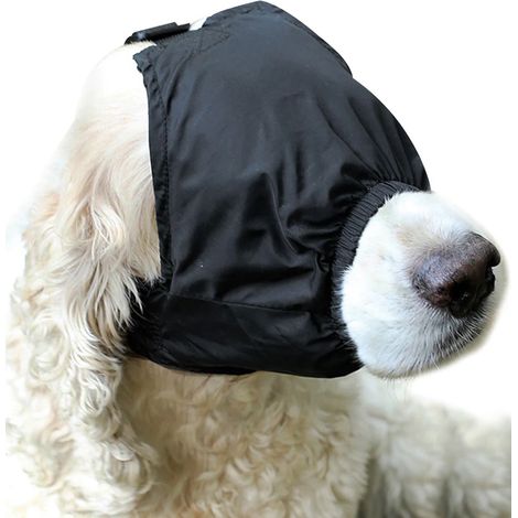 Masque apaisant pour les yeux du chien, masque anti-anxiété pour animaux de compagnie, muselière en nylon pour chat avec protection solaire, idéale pour le toilettage et contre le mal des transports, (1/5)