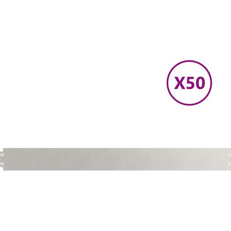 vidaXL Borde de Césped 50 uds. 10 x 103 cm Acero inoxidable Plateado (1/2)