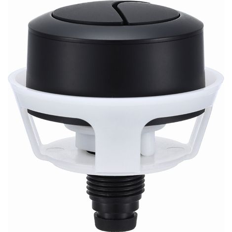 Bouton de chasse d'eau de remplacement, bouton-poussoir rond noir, système de chasse d'eau à double bouton (1/5)