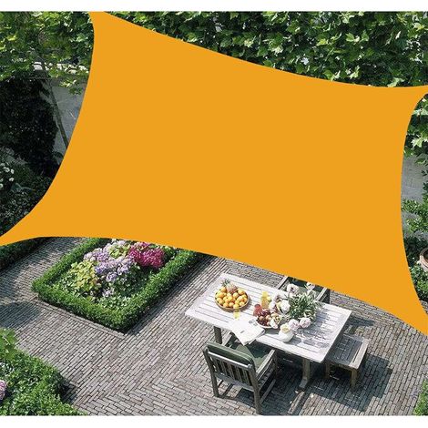 Rectangular shade sail waterproof sunshade 98% UV blocking sunscreen canopy awning suitable for outdoor courtyard garden beach Mango Yellow 22m (1/5)
