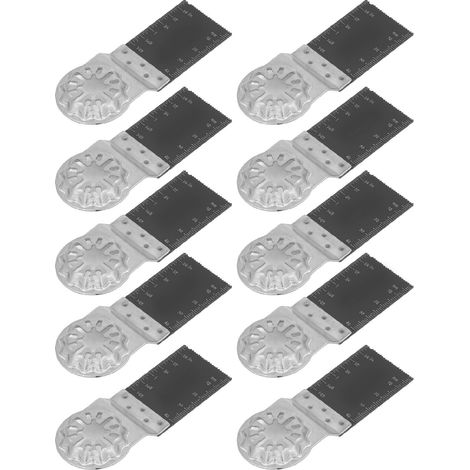 Lot de 10 lames de scie oscillantes en carbure HSS métal à dégagement rapide pour outils multifonctions Bosch et Fein, 34 mm (1/5)