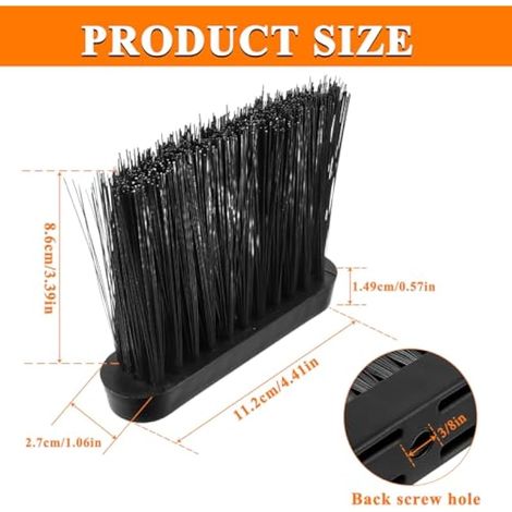 Brosse de cheminée Rechange, Balai De Rechange pour Ustensiles De Cheminée, tête de Brosse de Rechange allongée, pour la Maison et Le Nettoyage de la cheminée (Lot de 4) (1/4)