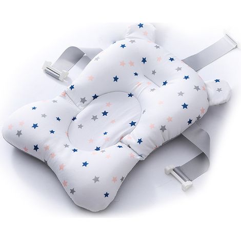 Coussin de bain en maille pour siège de bain bébé - Coussin de bain doux adapté aux baignoires avec loquet réglable (baignoire non incluse). (1/5)