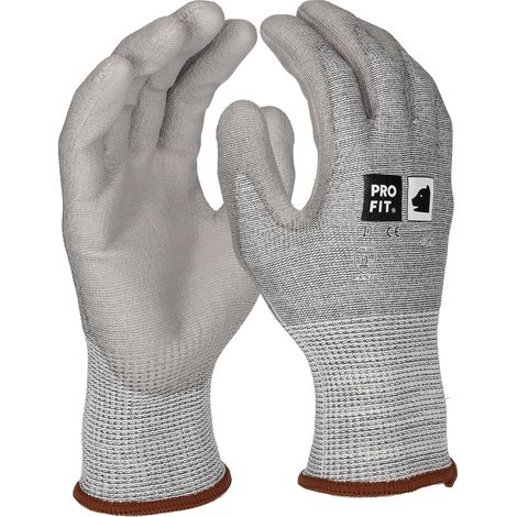 PRO FIT PU-Schnittschutzhandschuh 9904, Größe 10 , Level D, mit HPPE-Glas-Faser, grau, Cut Resistant Fiber (1/4)