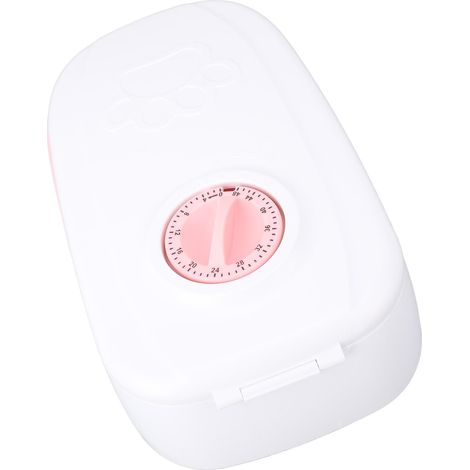 Distributeur automatique de croquettes et d'aliments humides avec minuterie pour chiens et chats (rose). (1/5)