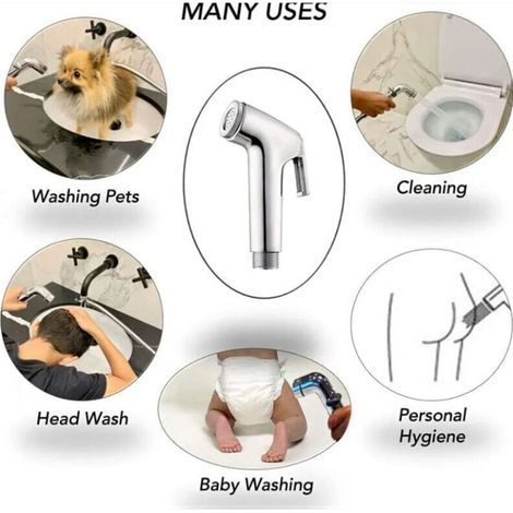 2 pièces Bidet Spray, douchette WC Pulvérisateur de Toilette en Spray pour le Nettoyage Des Toilettes, Bain pour Animaux de Compagnie, Hygiène Personnelle (1/3)