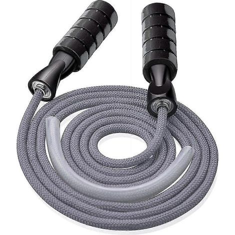 Corde à sauter lestée professionnelle en coton, réglable et anti-nœuds, avec roulements à billes, idéale pour le cardio AKO